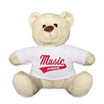 Music Junkie (Music / Music Junkie / Music Crazy) - Teddy Bear - white - Front
