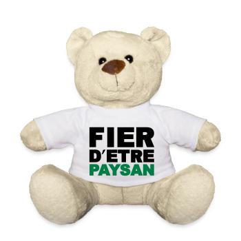 Fier d être Paysan - Nounours - blanc - Devant