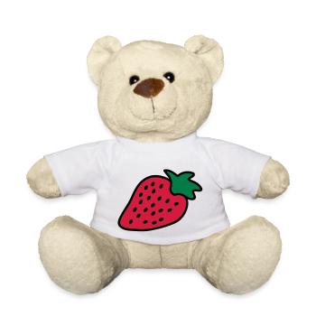 strawberry - Teddy Bear - white - Front