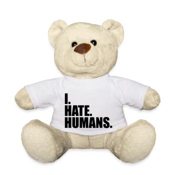 cool logo humains texte autocollant vas te faire encule - Nounours - blanc - Devant