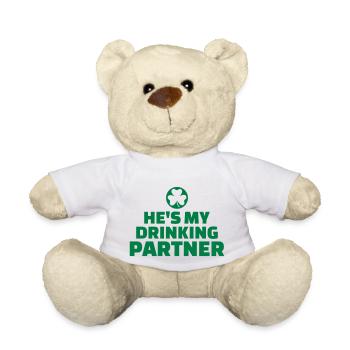 Drinking partner - Teddy Bear - white - Front