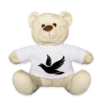 Colombe volante dans le ciel - Illustration - Nounours - blanc - Devant