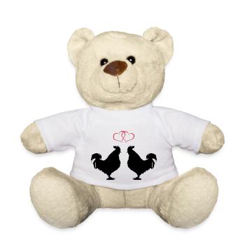 Rooster Love - Teddy Bear - white - Front