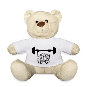 Gehirn Brain Bar Krafttraining - Teddy - Weiß - Vorne
