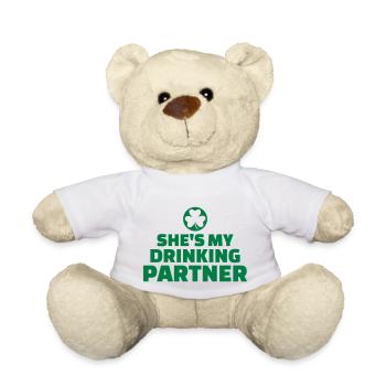 Drinking partner - Teddy Bear - white - Front