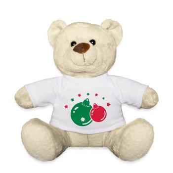Boules de Noël - Nounours - blanc - Devant