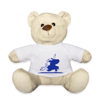 Licorne monte rapide galop mignon silhouette cheval - Nounours - blanc - Devant