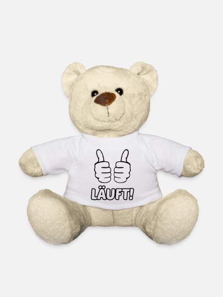 Läuft beide Daumen hoch thumbs up Motivation - Teddy - Weiß
