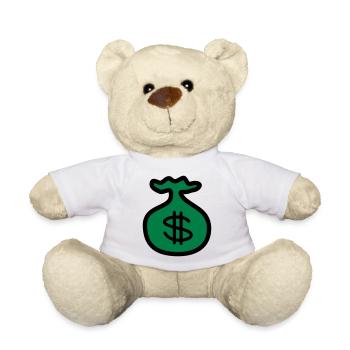 Dollar Money Bank - Teddy Bear - white - Front