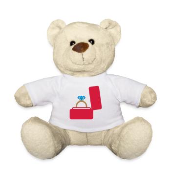 Bague cadeau de mariage - Nounours - blanc - Devant