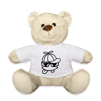 Gesicht Comic Propellermütze Windrad - Teddy - Weiß - Vorne