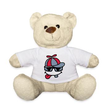 Comic Gesicht Propellermütze Windrad - Teddy - Weiß - Vorne