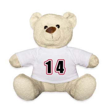 14 Number College - Teddy Bear - white - Front