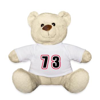 73 Number College - Teddy Bear - white - Front
