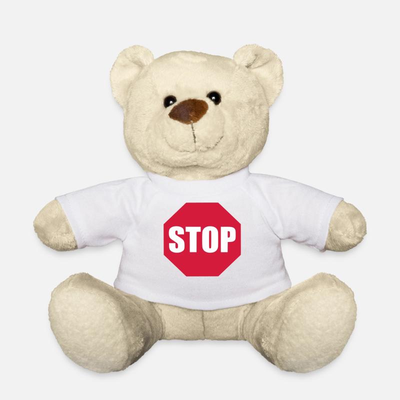 Stop-schild - Teddy - Weiß
