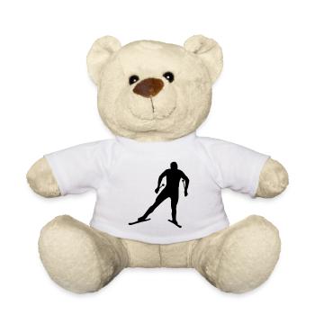 Ski de fond, skieur de fond - Nounours - blanc - Devant