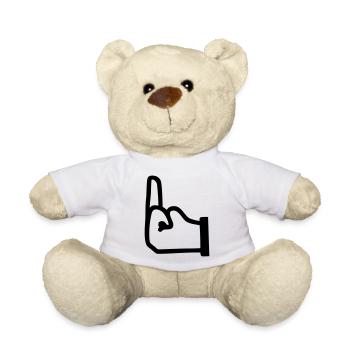 Mittelfinger, Fuck you - Teddy - Weiß - Vorne