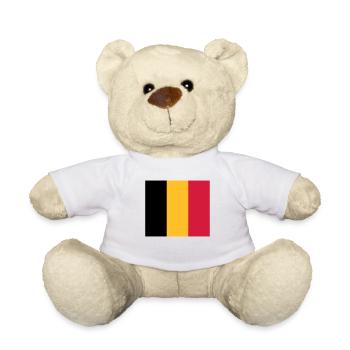 National Flag of Belgium - Teddy Bear - white - Front