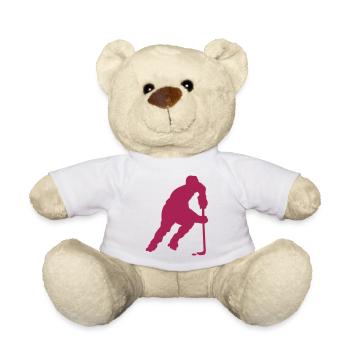 roller inline hockey silhouette personnage - Nounours - blanc - Devant
