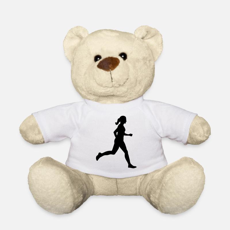 Läuferin, Laufen - Teddy - Weiß