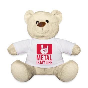 Heavy Death Metal 4 Life Hard Rock Cool Text Logo - Teddy Bear - white - Front