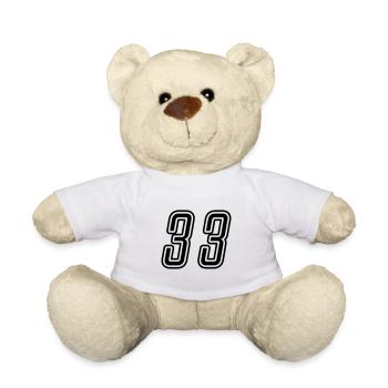 33 Number number - Teddy Bear - white - Front