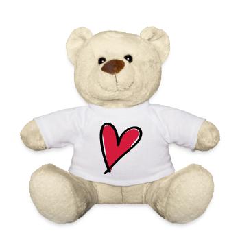 Symbole du cœur - Nounours - blanc - Devant