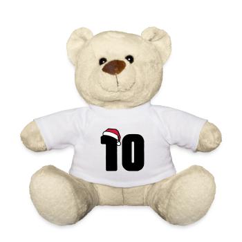 10 Numéro de Noël - Nounours - blanc - Devant