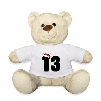 13 Zahl Weihnachten - Teddy - Weiß - Vorne