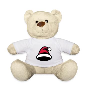Bonnet de Noël, chapeau de Noël - Nounours - blanc - Devant