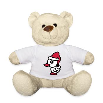Noël Noël Père Noël Salutations d'hiver - Nounours - blanc - Devant