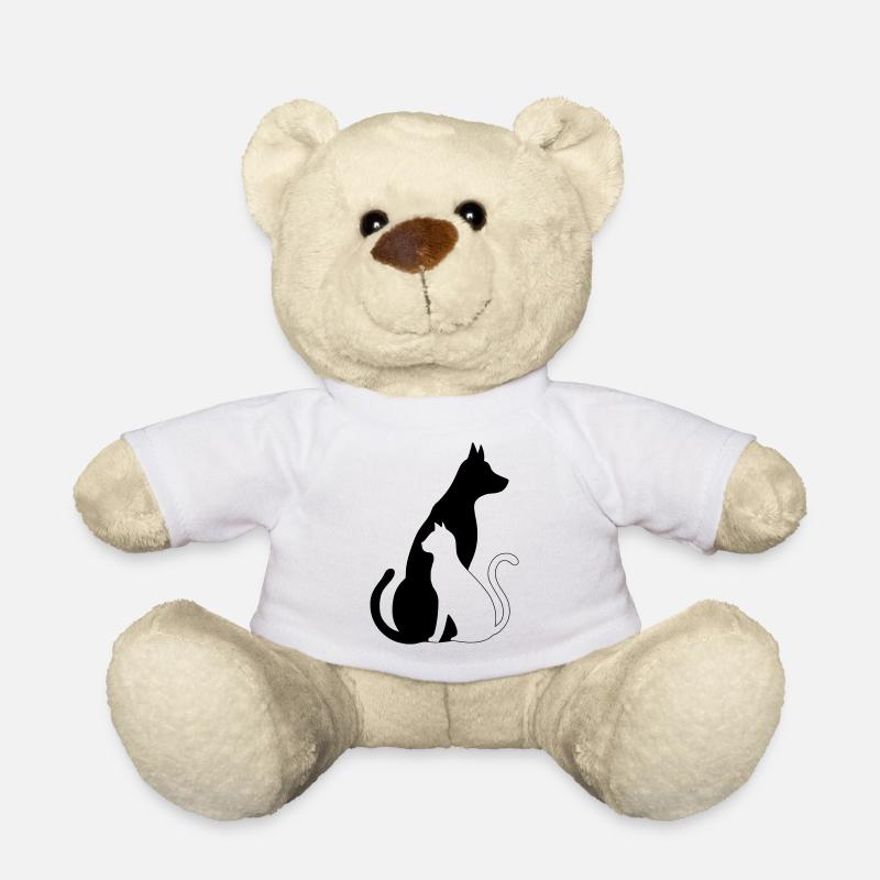 Dog cat silhouette - Teddy Bear - white