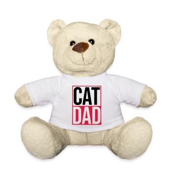 Cat Dad Logo Shield - Teddy Bear - white - Front