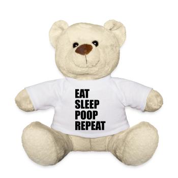 Eat sleep poop repeat - Teddy - Weiß - Vorne