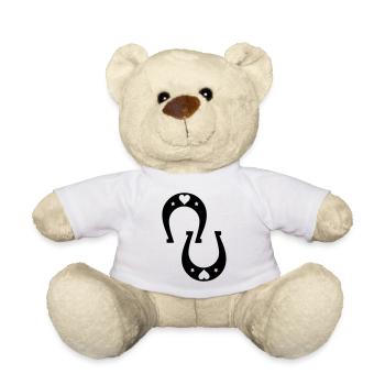 coeur en fer à cheval 2 - Nounours - blanc - Devant