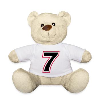 7 nombre symbole - Nounours - blanc - Devant