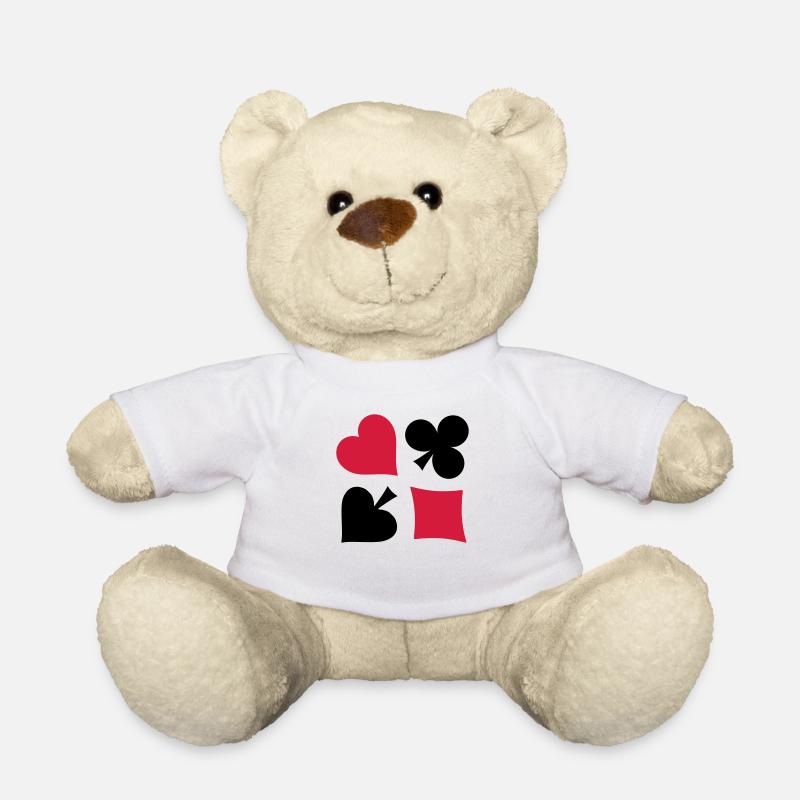 Herz Karo Kreuz Piek Poker Skat Karten - Teddy - Weiß