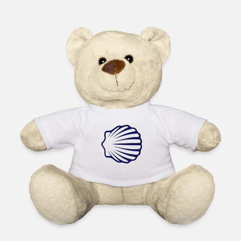 Scallop VII blue - Teddy Bear - white
