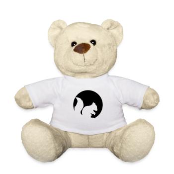 kreis rund logo silhouette schwarz eichhoernchen n - Teddy - Weiß - Vorne