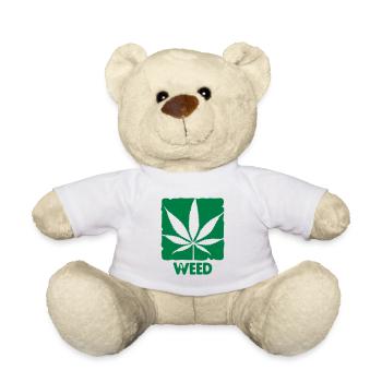 weed with boxed leaf - Nounours - blanc - Devant