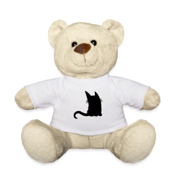 Silhouette süße kleine Katze - Teddy - Weiß - Vorne