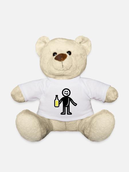 Bier Trinken Silhouette - Teddy - Weiß