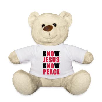 No Jesus No Peace, christian, faith, religion - Teddy Bear - white - Front