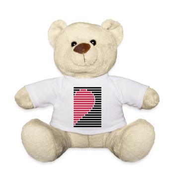 heart partner shirt right - Teddy Bear - white - Front