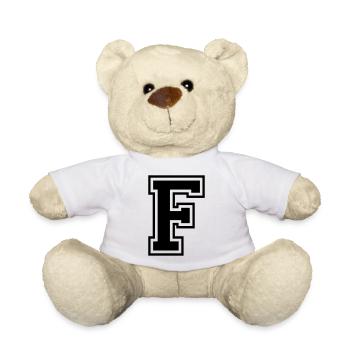 Lettre F Équipe Foot baseball basket université - Nounours - blanc - Devant