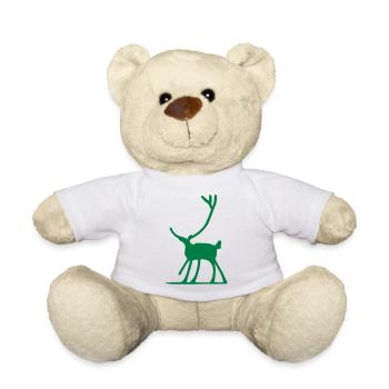 Hirsch Cooles Rentier Motiv Silhouette - Teddy - Weiß - Vorne