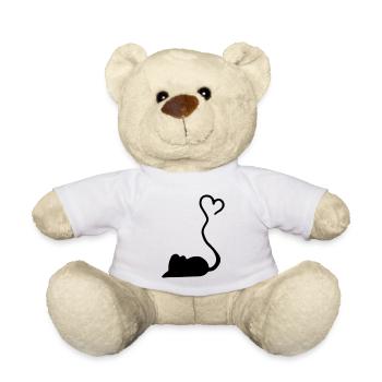 Maus Herz Geschenk / mouse heart - Teddy - Weiß - Vorne