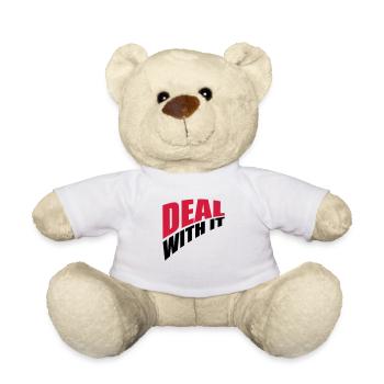 perspective saying cool text deal with it relax - Teddy Bear - white - Front