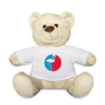 cercle rouge bleu frais contour silhouette logo fl - Nounours - blanc - Devant