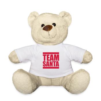 crew team friends merry christmas santa claus n - Teddy Bear - white - Front